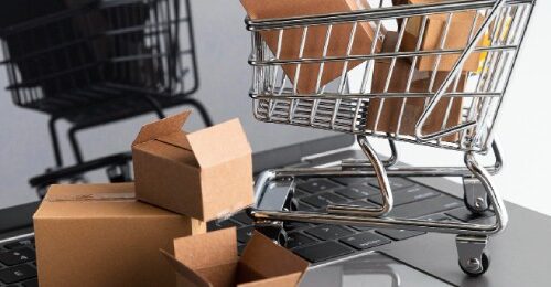 Carrito de compras con cajas