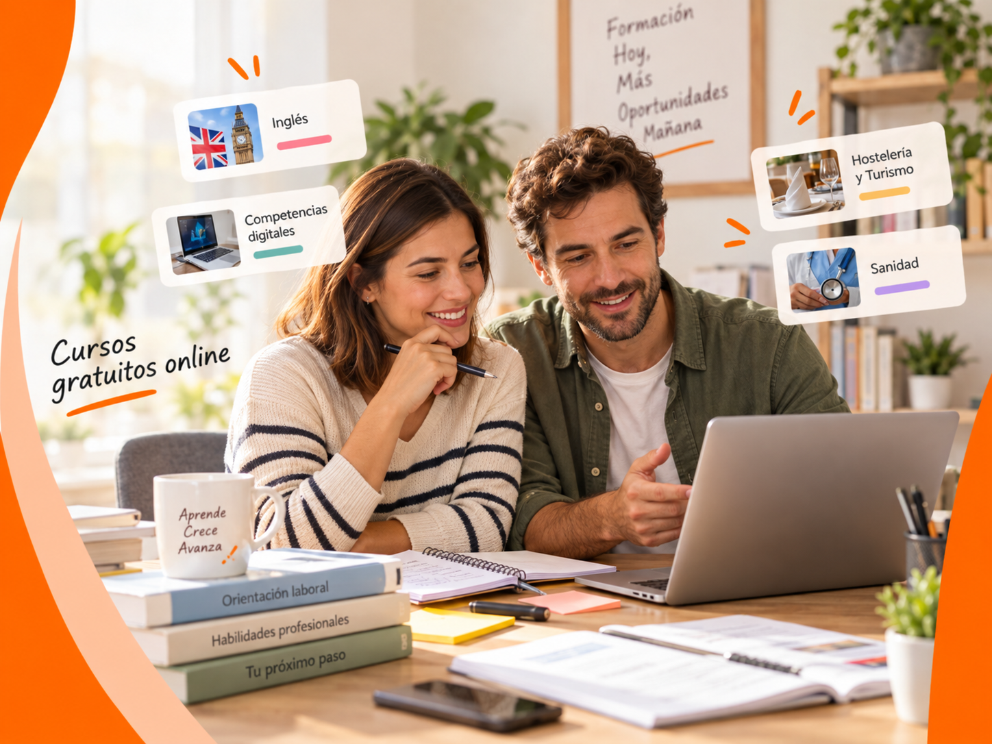 Alumna realizando una formación online desde su ordenador